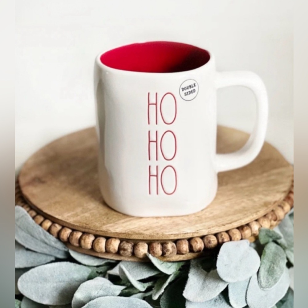 NEW Rae Dunn Ho Ho Ho Mug Double Sided Mug Santa Upside Down Chimney Christmas